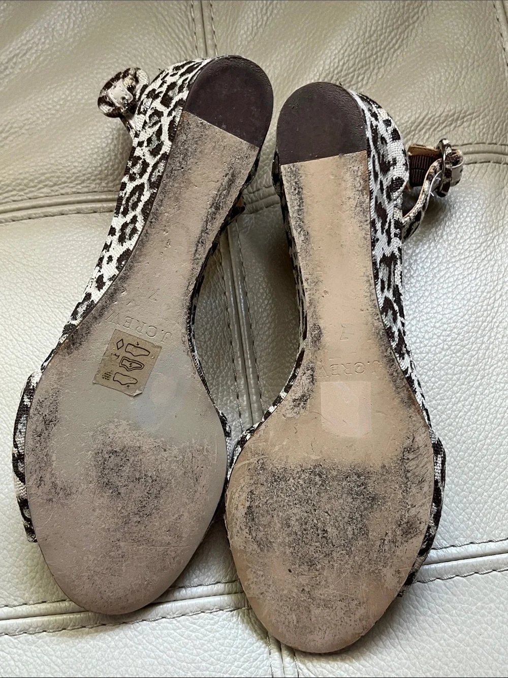 J. Crew Laila Wedge Sandals Leopard-Print Ankle-Strap Sandals Size 7